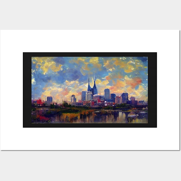 Nashville skyline Claude Monet Wall Art by StoneyPhenix